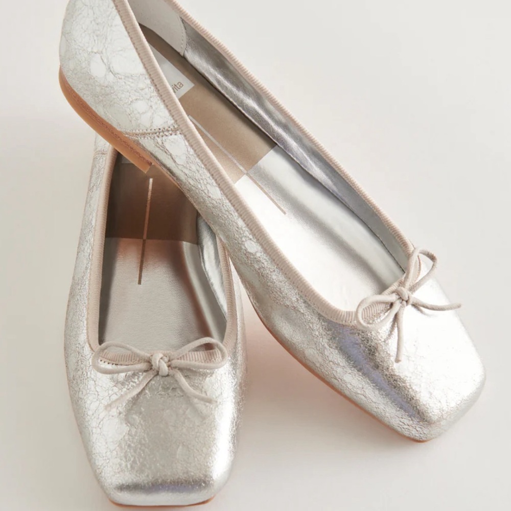 Dolce Vita Anisa Ballet Flat (Silver Distressed)